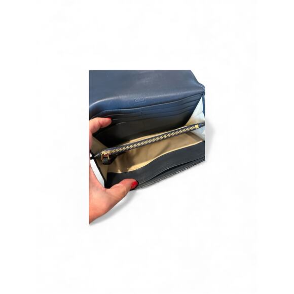 Chloe Navy Leather Long Wallet - Picture 3 of 7